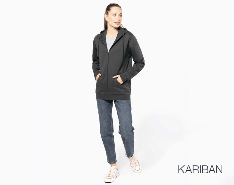 Sweat Recyclé Zippé à Capuche Unisexe 14