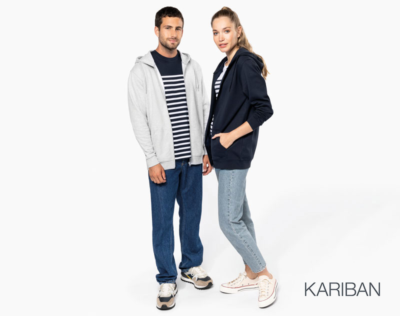 Sweat Recyclé Zippé à Capuche Unisexe 18