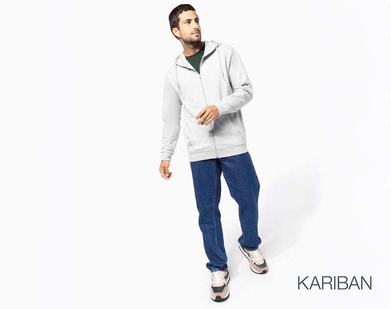 Sweat Recyclé Zippé à Capuche Unisexe 7