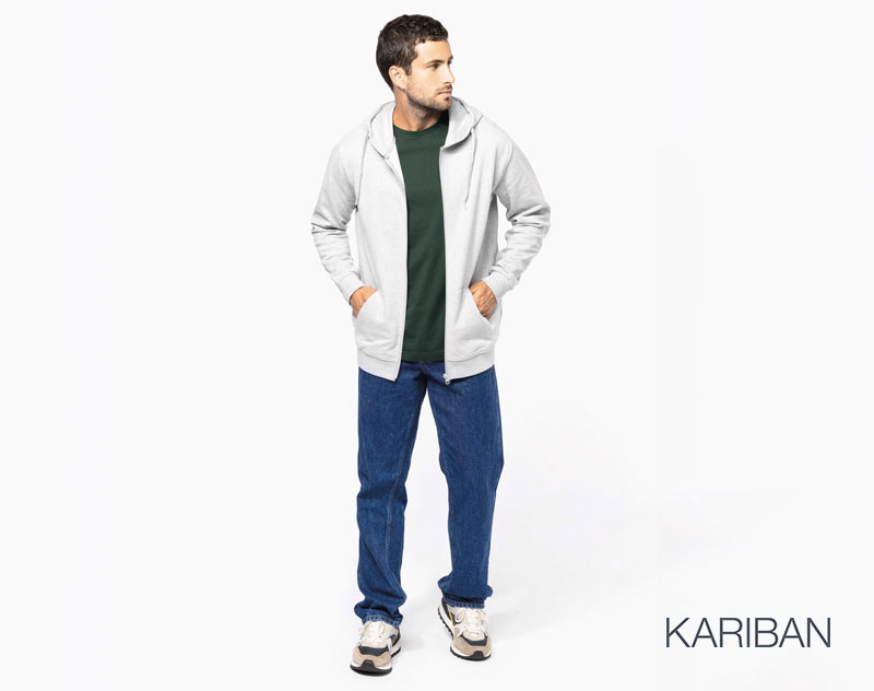 Sweat Recyclé Zippé à Capuche Unisexe 8