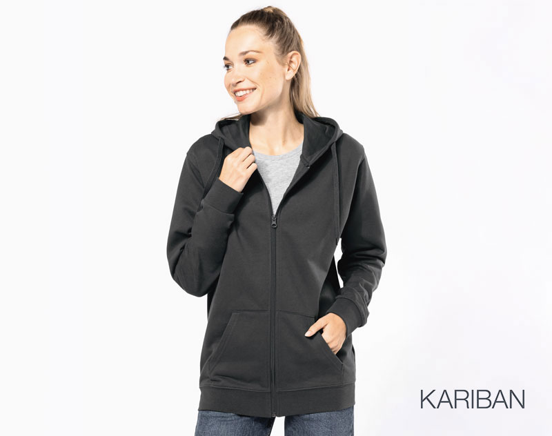 Sweat Recyclé Zippé à Capuche Unisexe 11