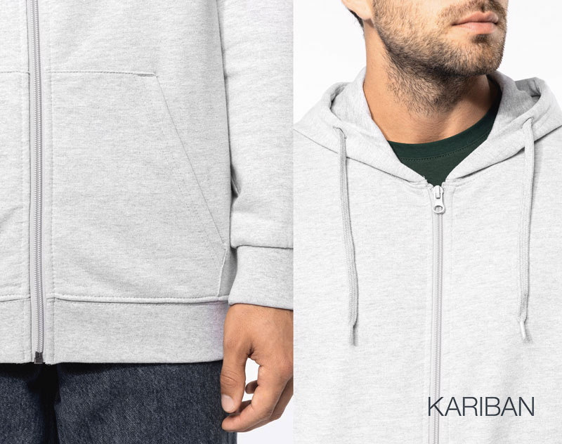 Sweat Recyclé Zippé à Capuche Unisexe 9