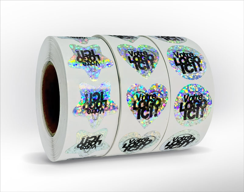 Étiquettes PP Holographiques "Décor Points" 1