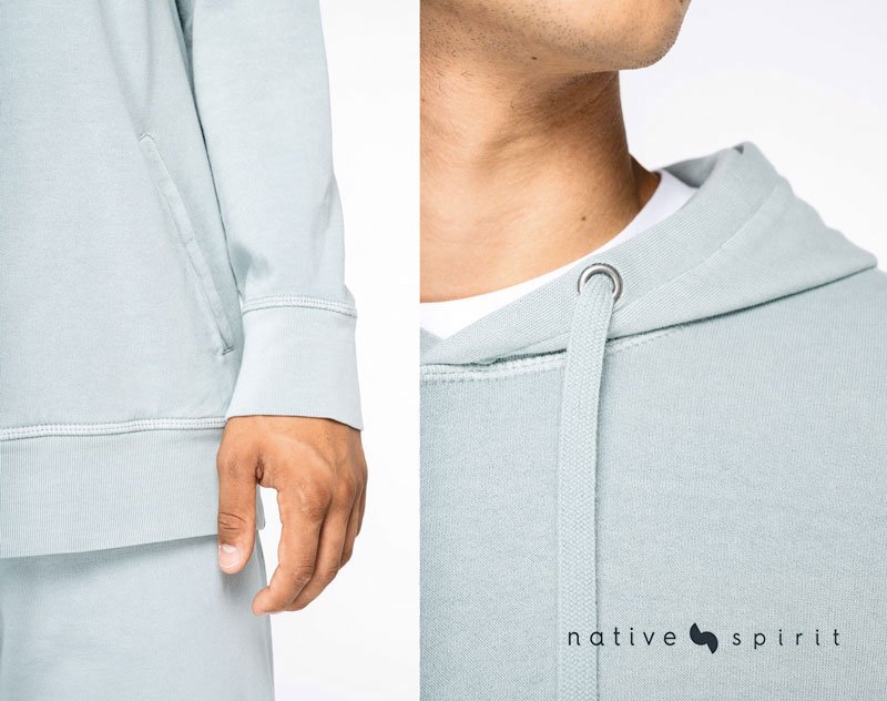 Sweat Ecoresponsable à Capuche Délavé French Terry Unisexe 6