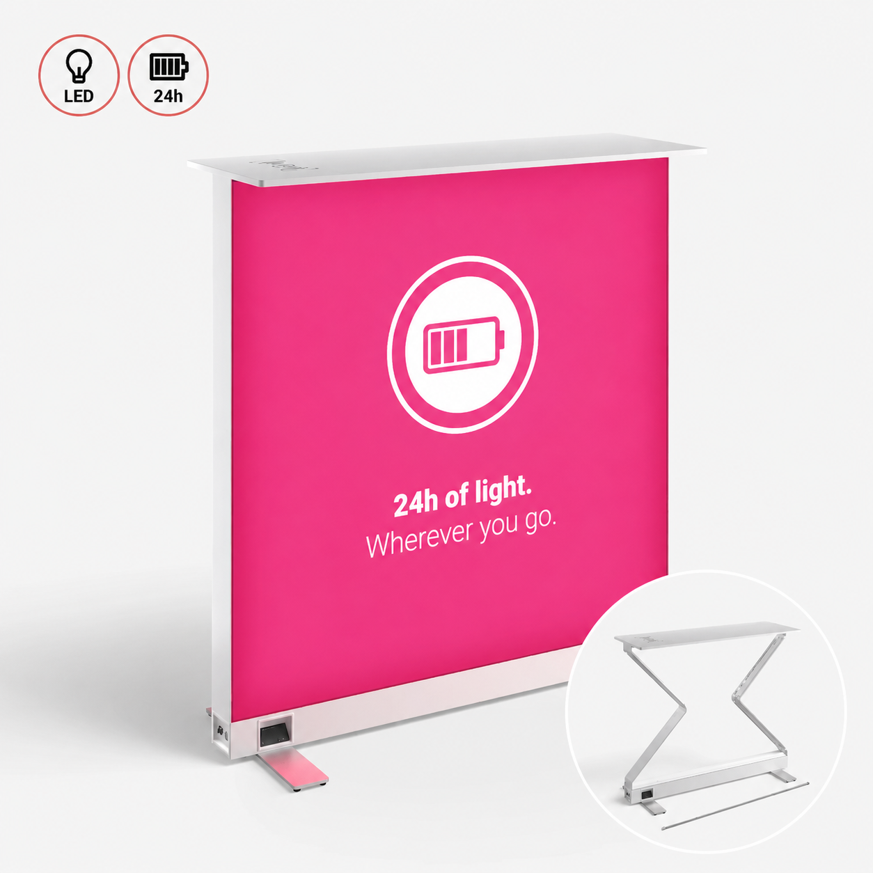 Lightbox Counter Pop-Up Battery Double Sided
