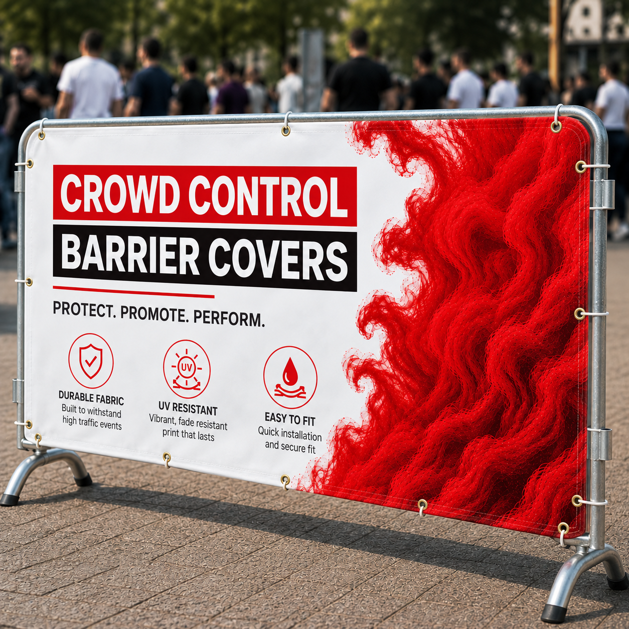 Crowd Control Barrier Covers